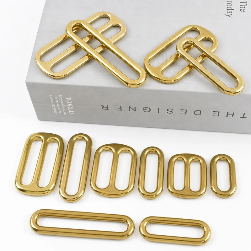 

5/10/20Pcs 13-50mm Solid Brass Bag Strap Buckles Backpack Handbag Tri-Slide Metal Buckle Belt Loop Hook DIY Hardware Accessories