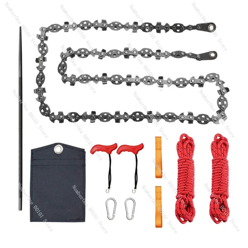 

Outdoor Zipper Saw Set Garden High Branch Pruning Saw Blade Chainsaw 53Inch 68 Blades