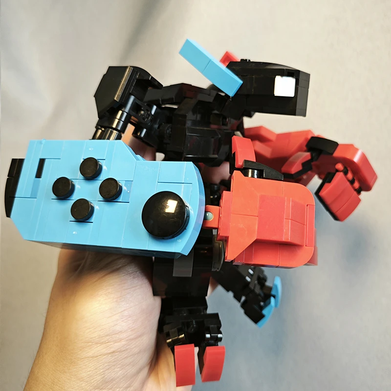 MOC-スイッチ付きゲームコンソール,ビルディングブロック,カラフル変換ロボット,ブームカイトロボット,レンガのおもちゃ,クリスマスと誕生日プレゼント