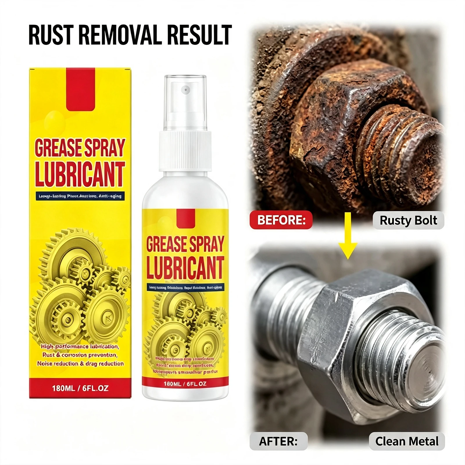 Car Rust Remover Spray Acid Cleaner Oxidation Dissolver Metal Surface Maintenance Lubricant Protector