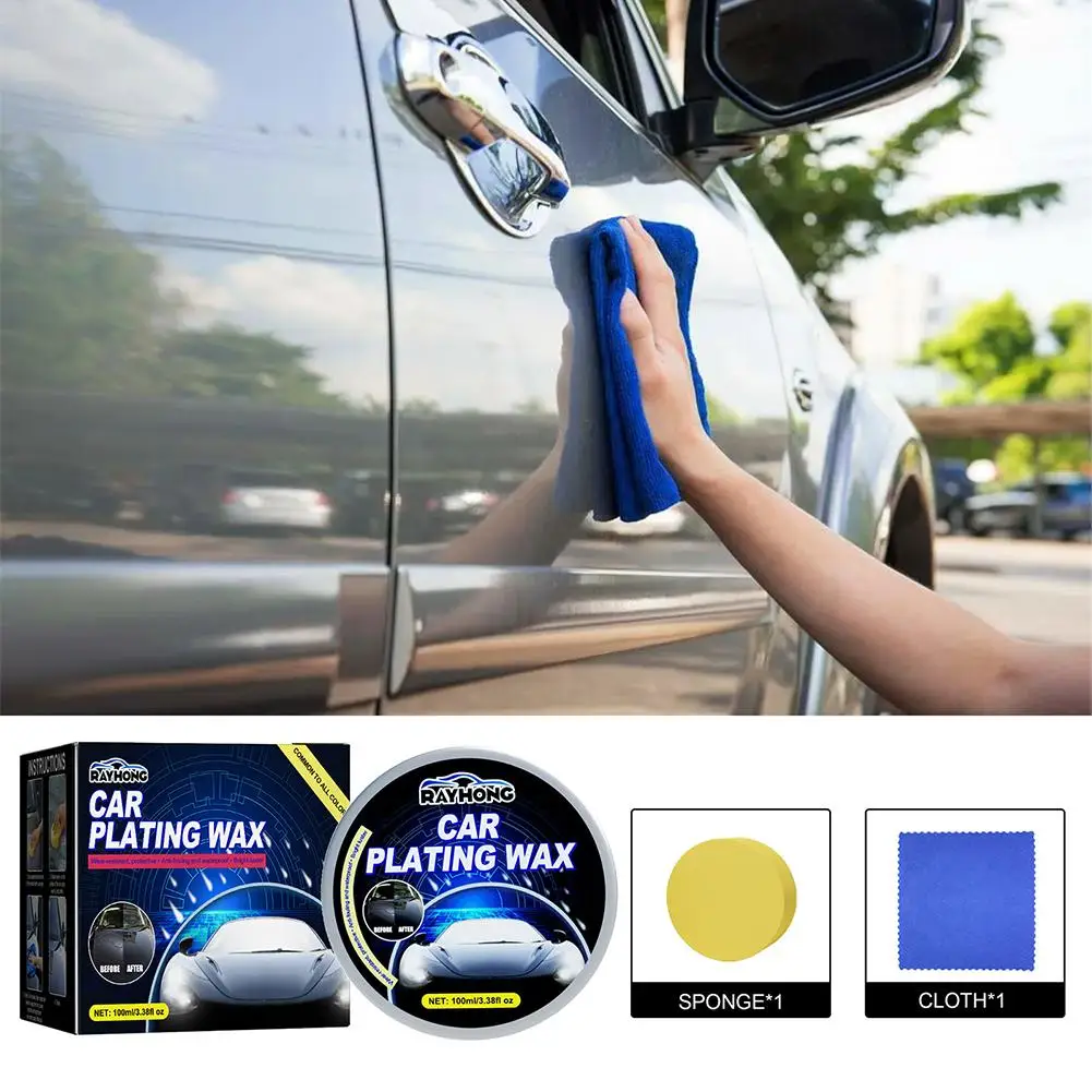 

110ML Car Wax Crystal Plating Hard Glossy Wax Layer Coating Surfaces Ceramic Car Black Polishin Solid Waterproof High-Gloss O3M9