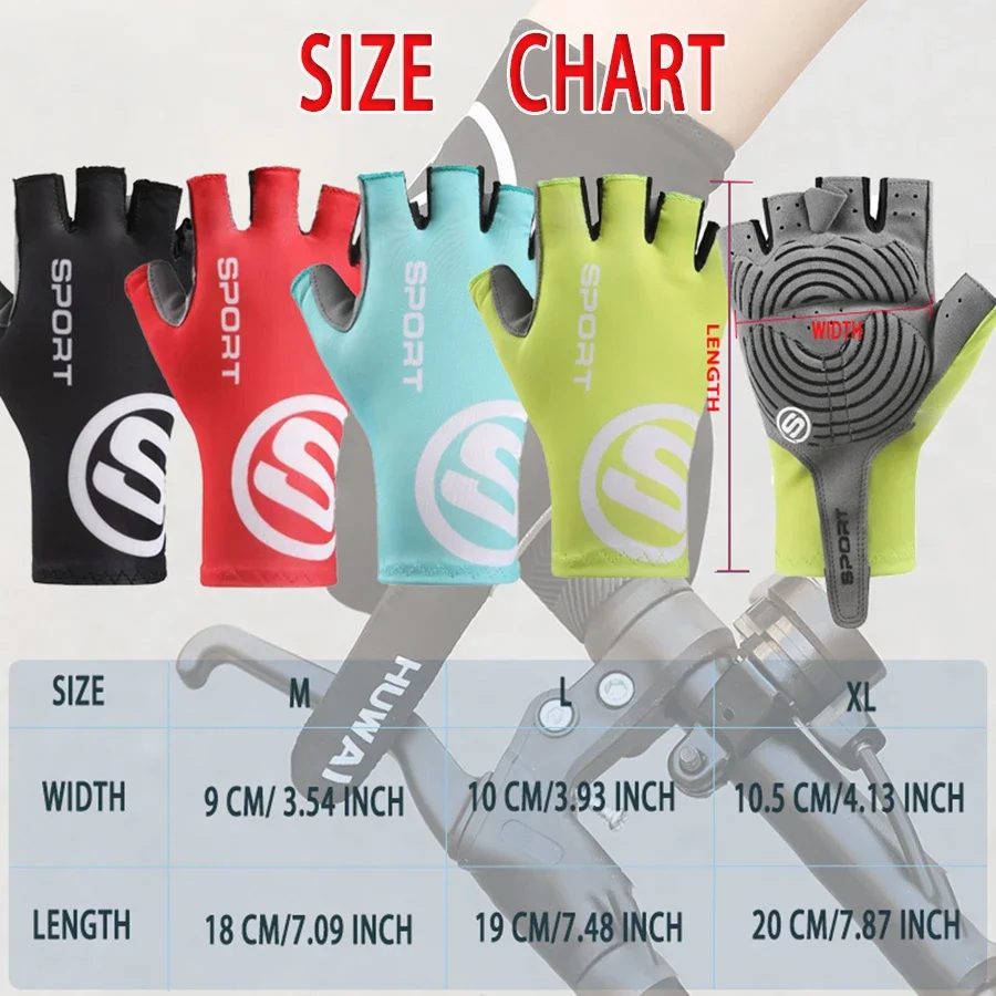 Cycling Gloves Half Finger Men's and Women's Fitness Gloves for Cycling, Breathability, Anti Slip Yoga ,Super Lightweight Gloves