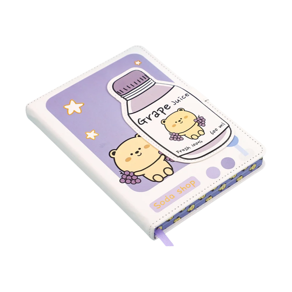 

Cartoon Cute B6 Magnetic Notebook 224 Pages Macaron Color Student Notebook School Stationery Soft PU Leather Notepad To Do List