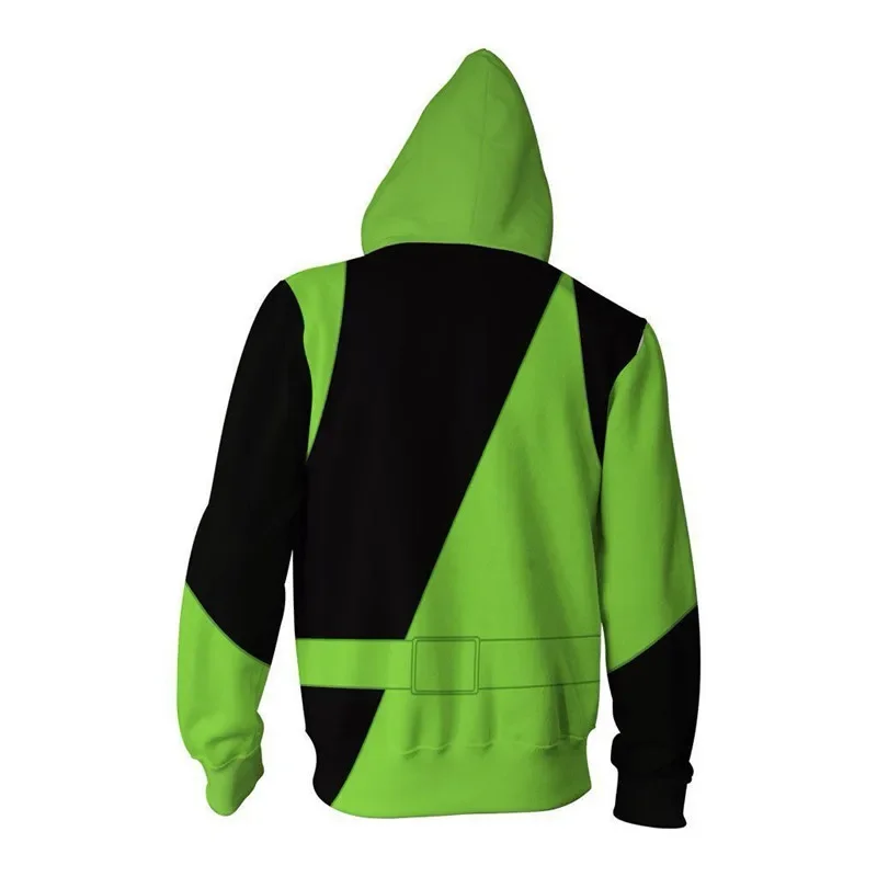 Anime Shego kostium bluza z kapturem bluza Zentai odzież Super złoczyńca Shego dorosły unisex kobiety bluzy z kapturem topy kurtki