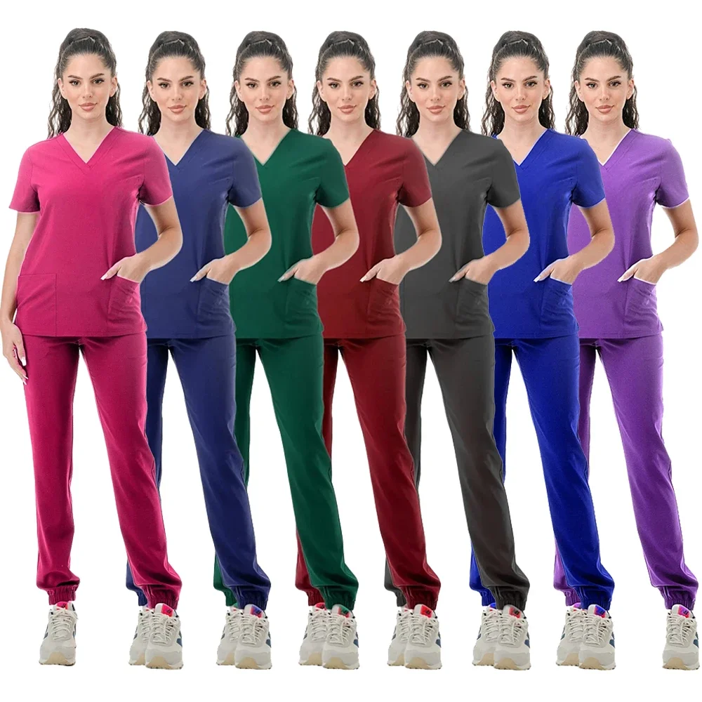 

Surgical Uniform Clinical Scrubs Top Pants Spa Doctor Nursing Clinical Suit Woman Scrub Set Medical Nurse Beauty Salon Workwear