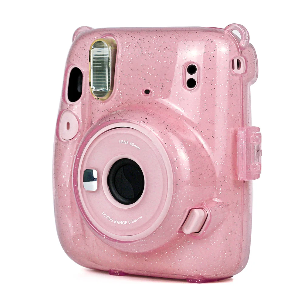 1 قطعة حقيبة كاميرا الموضة ل Mini11 الوردي واضح بولي كلوريد الفينيل الغطاء الواقي مقاوم للماء قطرة مقاومة لطيف للكاميرا