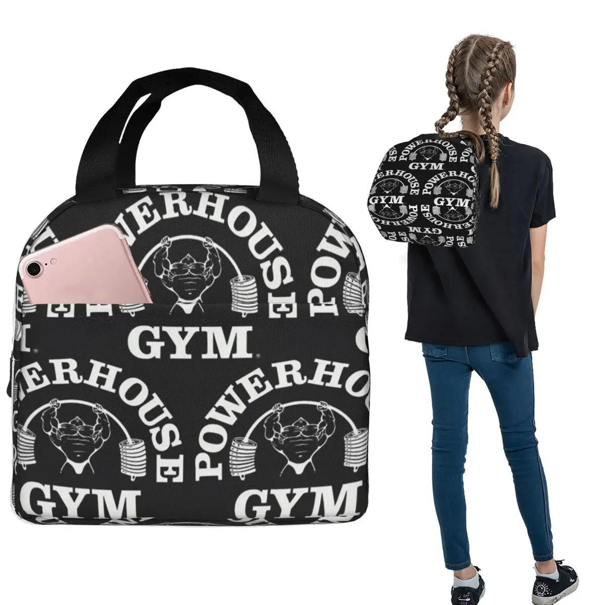 

Термосумка для обедов Powerhouse Gym Fitness: для набора мышечной массы, для женщин и детей, портативная, для еды, термоконтейнер-тоут