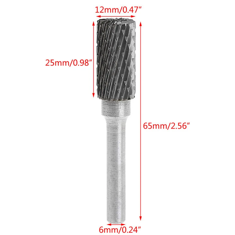 Lima rotante in metallo duro da 12Mm gambo di fresatura testa di fresa per molatura in metallo da 6Mm