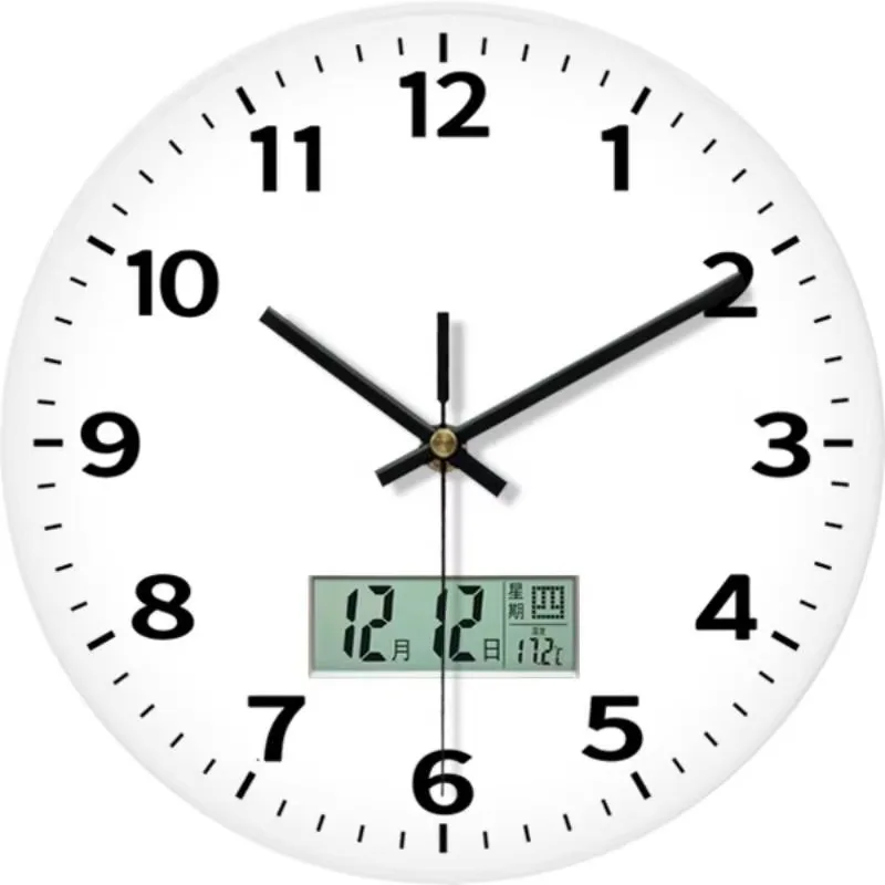 White Office Date Wall Clock Nordic Round Bedside Design Modern Luxury Wall Clock Living Room Reloj Pared Decor Items Home