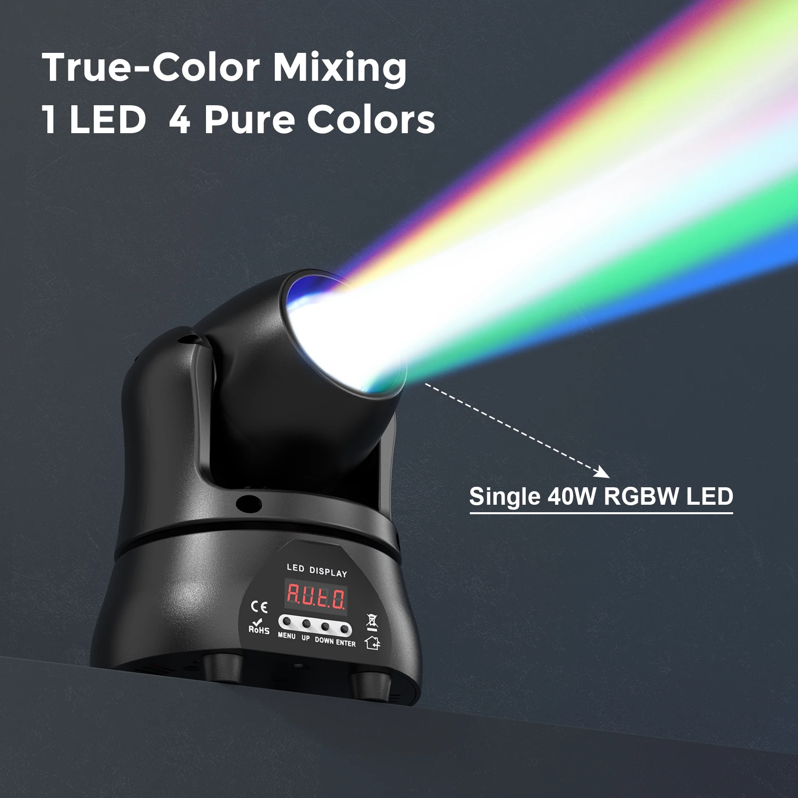 Yiflamefly 2 Pezzi 40W Mini Fascio di Luce a Testa Mobile Luce da Palcoscenico Standard DMX512 13CH per Concerti Festa Matrimoni Discoteca Sala da Ballo