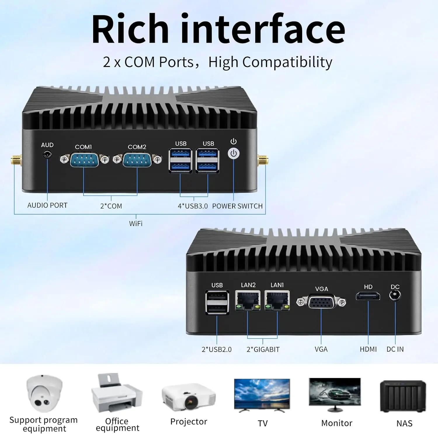 MSECORE Intel Celeron J4125 Fanless Mini PC Windows 10 Office Mini PC Linux Dual Lan Industrial Desktop Computer Portable