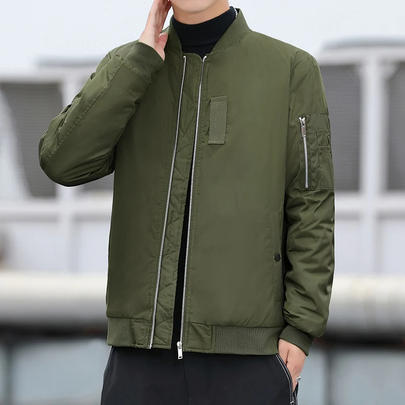 

Spring Autumn Jacket Baseball Uniform Men's Casual Loose Padded Air Force Jacket Men's Large Size Flight Jacket Padded Uniform