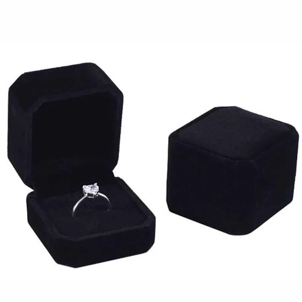 

Wedding Square Gift Packaging Box Velvet Earring Storage Jewelry Box Earring Display Case Box Storage Organizer Ring Box