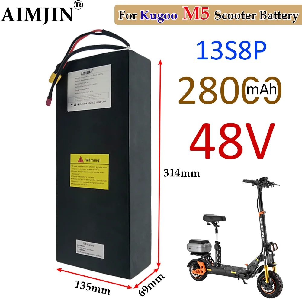 

13S8P 48V 28000mAh 100% New Lithium Ion Battery Pack for Kugoo M5/M5Pro/MaxSpeed Folding Electric Scooter Battery Built in BMS
