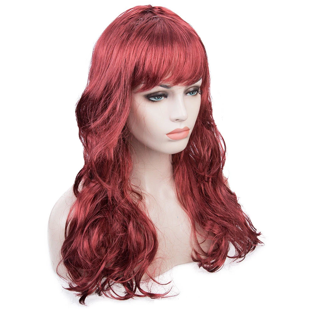 Women Lady Carnival Long Wave Curly Hair Wig Cosplay Dress Up Accessories European Amecian Roll Wigs Cap For Birthday Party images - 6