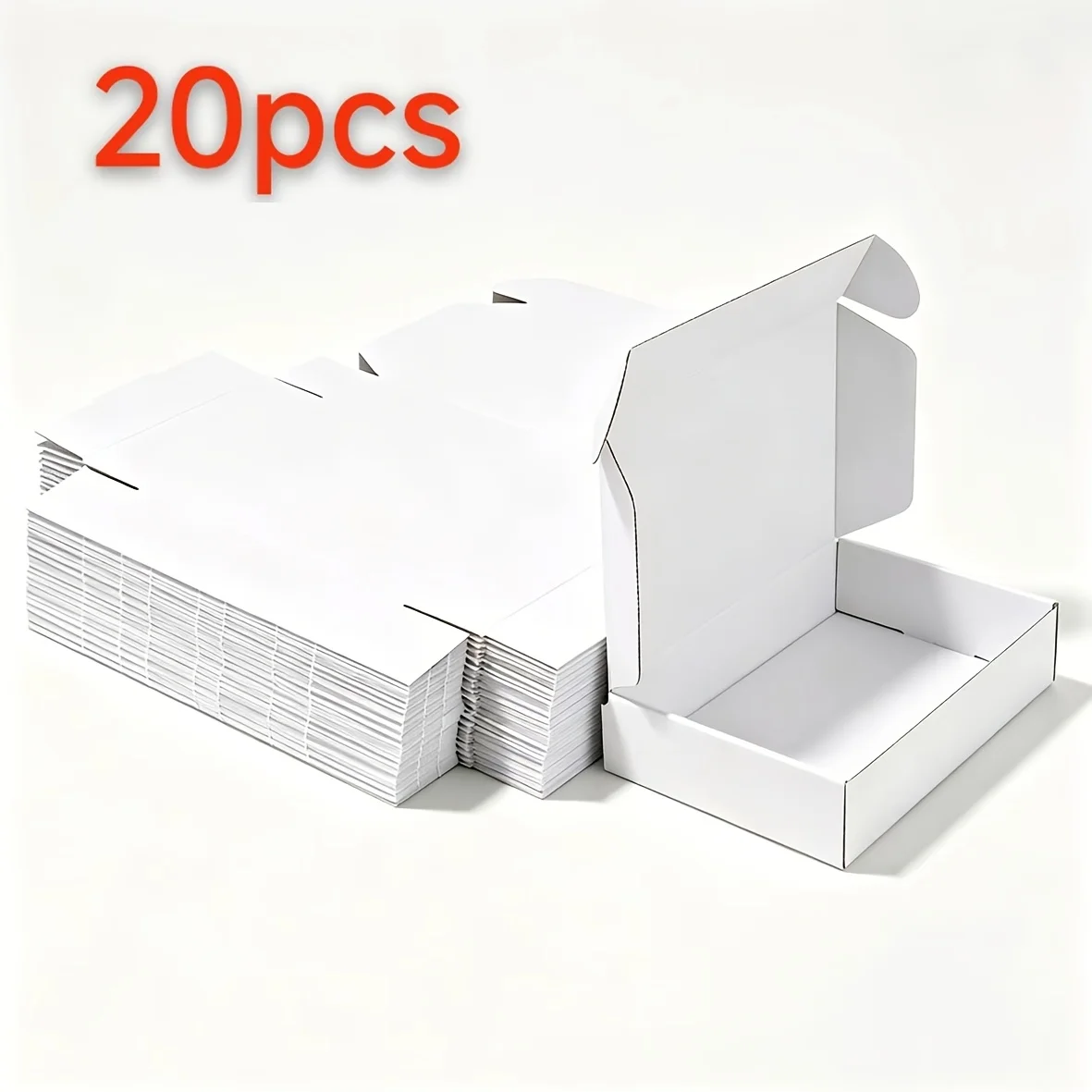 20pcs White Small Cardboard Boxes, Shipping Boxes, Extra Sturdy Corrugated Packing Boxes for Clothing, Jewelry,and Digital Items