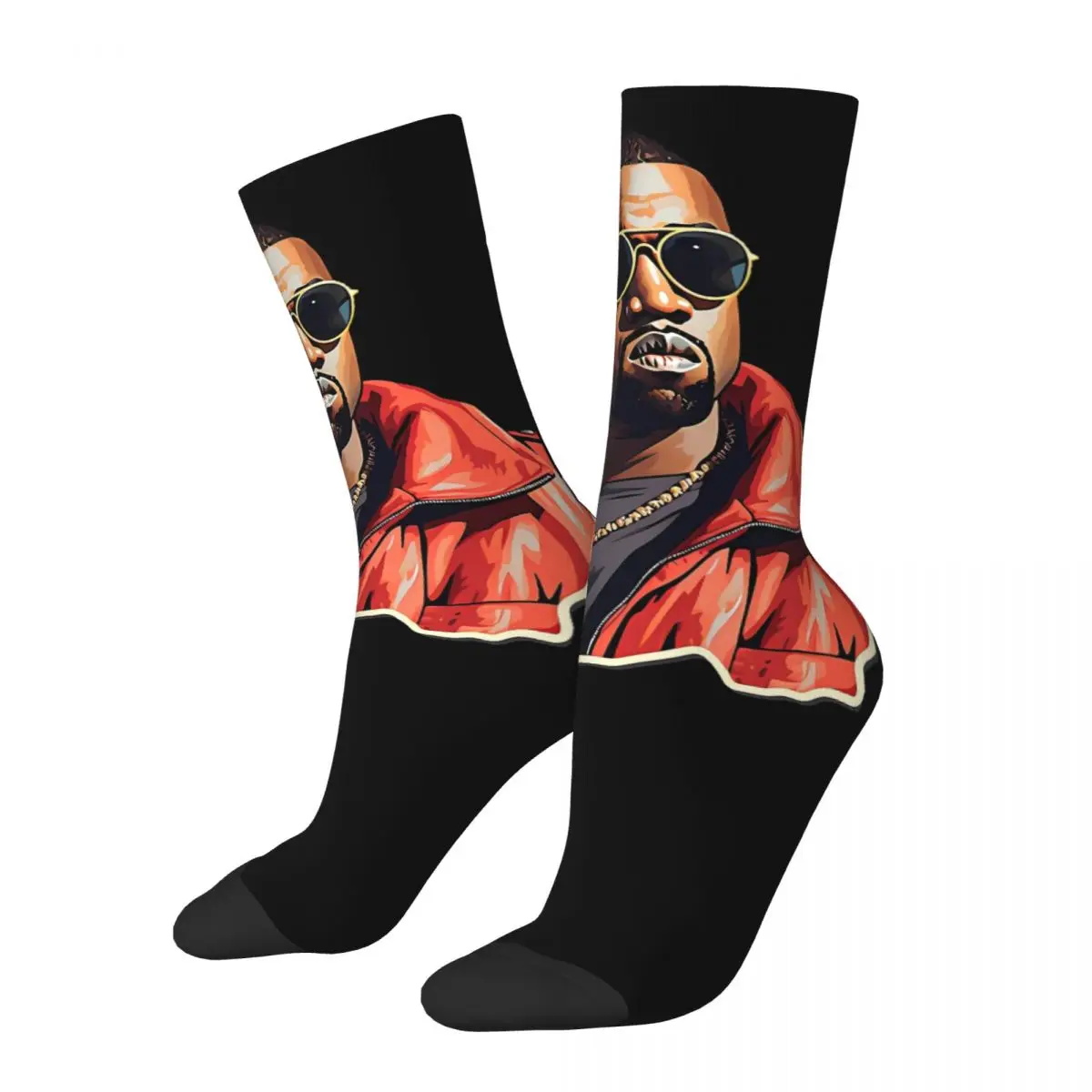 Kanye West Rapper Music Producer Unisex Winter Socks Windproof Happy Socks Street Style Crazy Sock