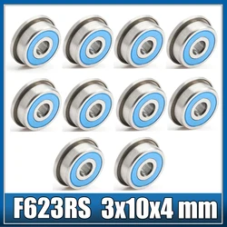 F623RS Bearing 3*10*4 mm ABEC-7 10 Pcs, F623-2RS Flange Ball Bearings For VORON 0 Motion, Use In A/B Drive Units Idlers XY Joint