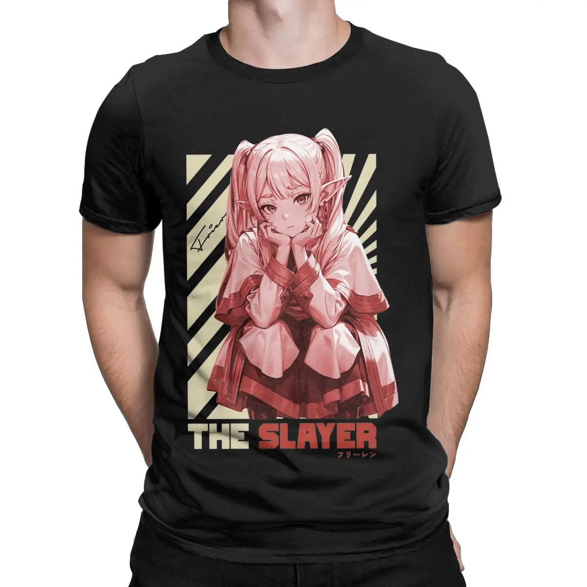 Anime The Slayer Frieren Apparel T-Shirts Men Women Frieren Beyond Journey's End Funny Cotton Printed Clothing