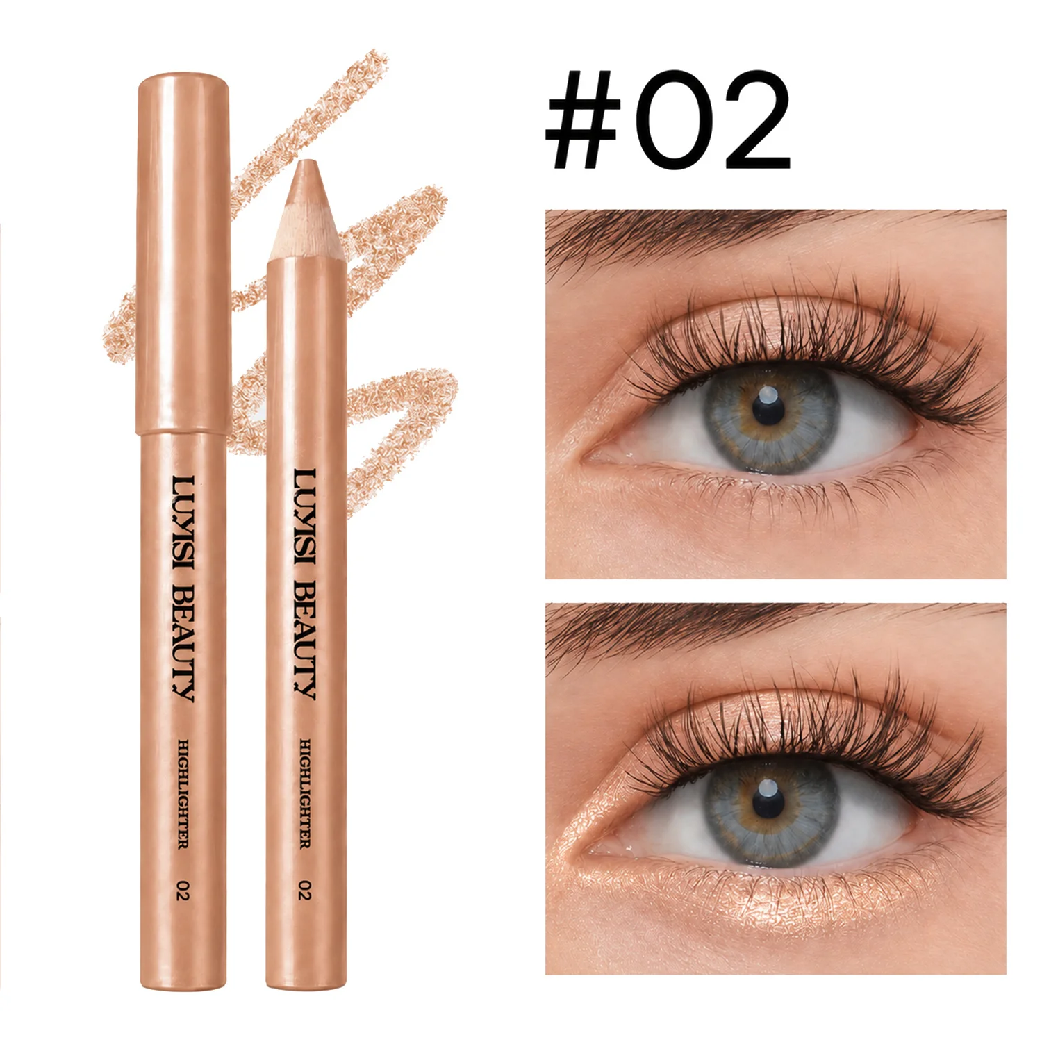 1pc Eye Highlighter Stick-Pearl Shimmer,Waterproof,Smooth Texture,Natural Luminous Glow,For Eye Corner & Lower Lash Line.