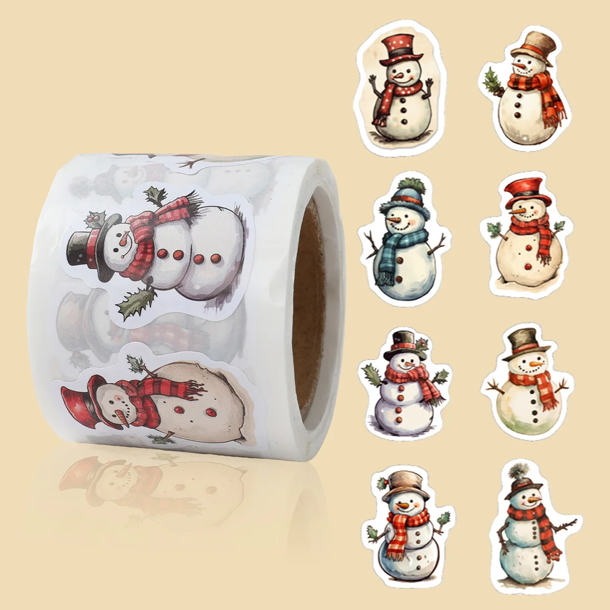 250pcs/roll Cartoon Christmas Theme Gift Tag Sticker Holiday Birthday Party Gift Decoration Praise Sticker Reward Stickers Label