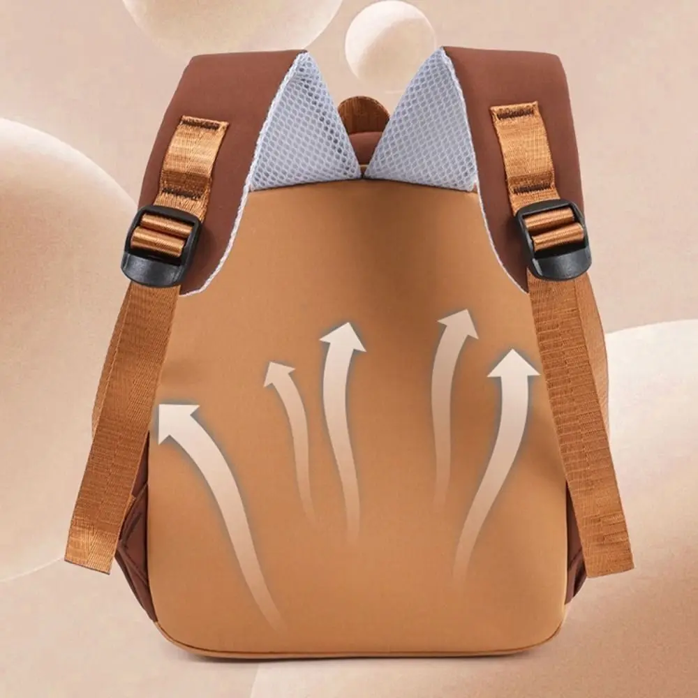 Cute Cartoon Capybara Backpack Large Capacity Nylon Capybara School Bag Lightweight Multi-Pockets Kindergarten Backpack