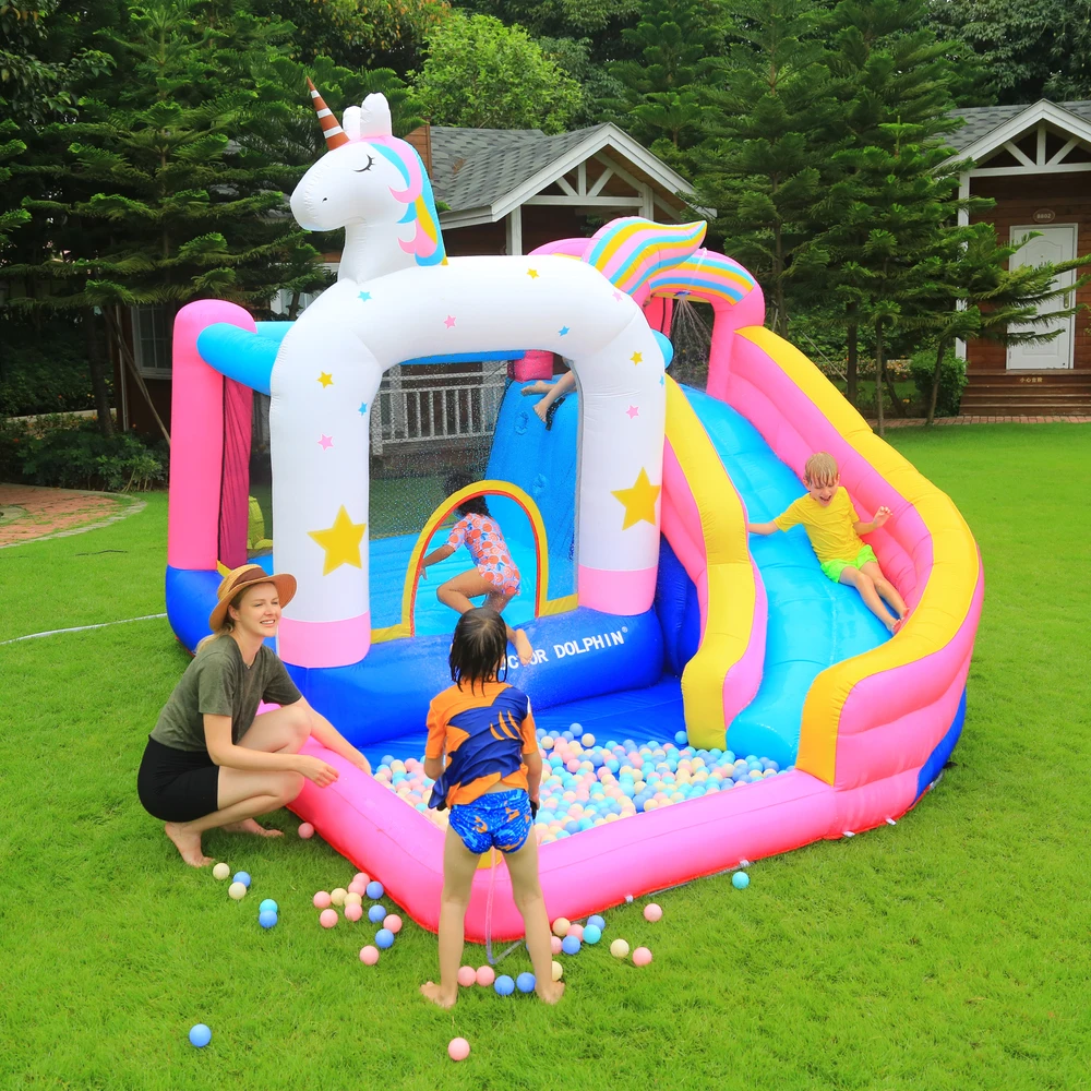 Hot Sale Unicorn Inflatable Bounce Slide Combo Home Use Inflatable Bouncy Castle Inflatable Bounce House