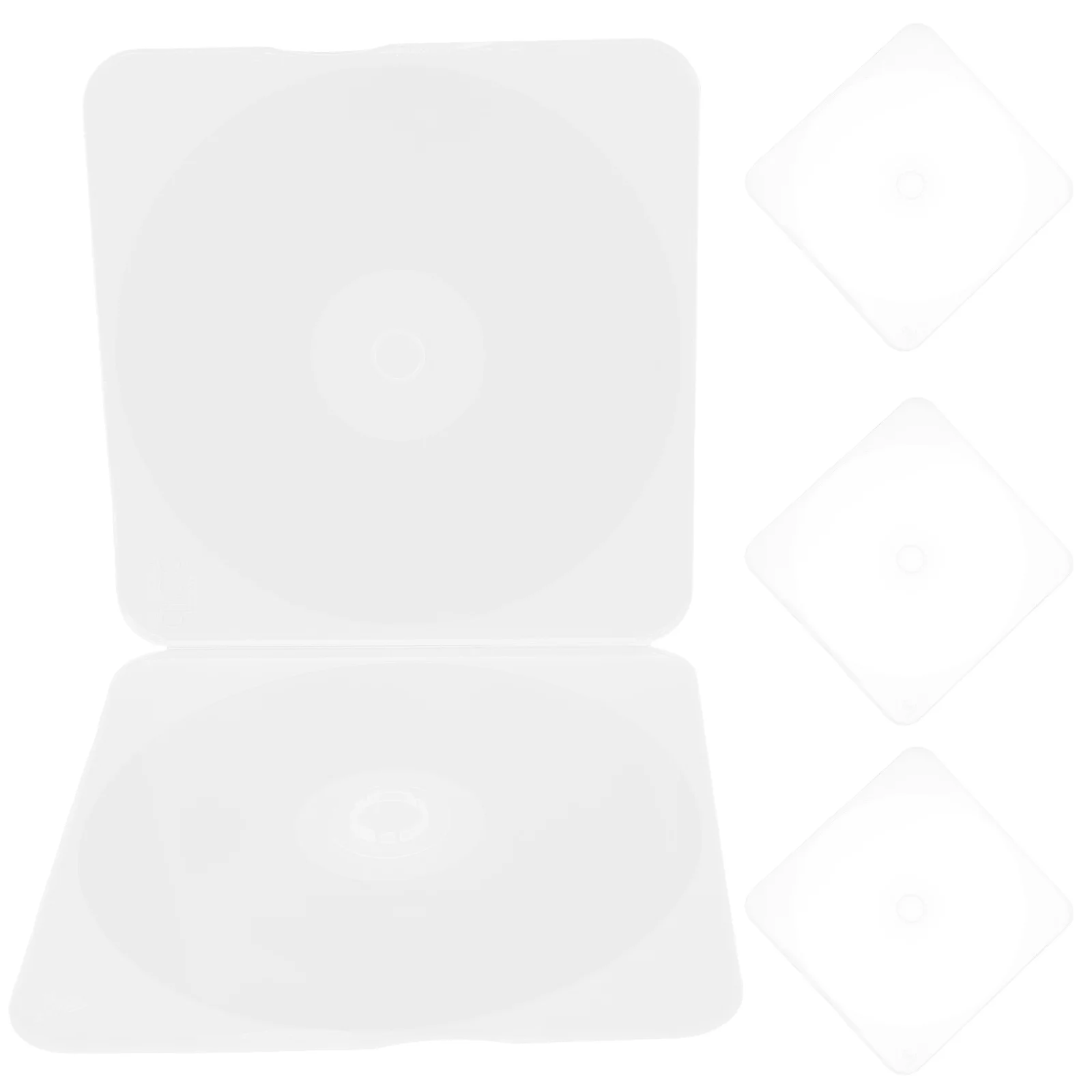 

Plastic CD And DVD Holders 4Pcs Compact Clear Storage Cases Travel Storage Solution