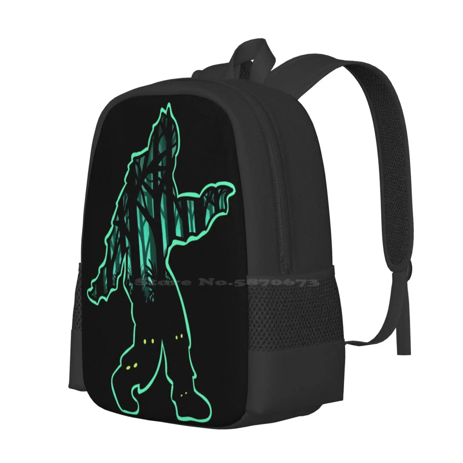 Bigfoot Sasquatch Nocturnal Creatures Pattern Design Laptop Travel School Bags Bigfoot Sasquatch Squatching Cryptid Nocturnal