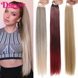 Long Straight Ponytail Synthetic Hair Extensions False Hair Tail For Women Ponytail Extension With Hair Tie Horse Tail Fake Hair