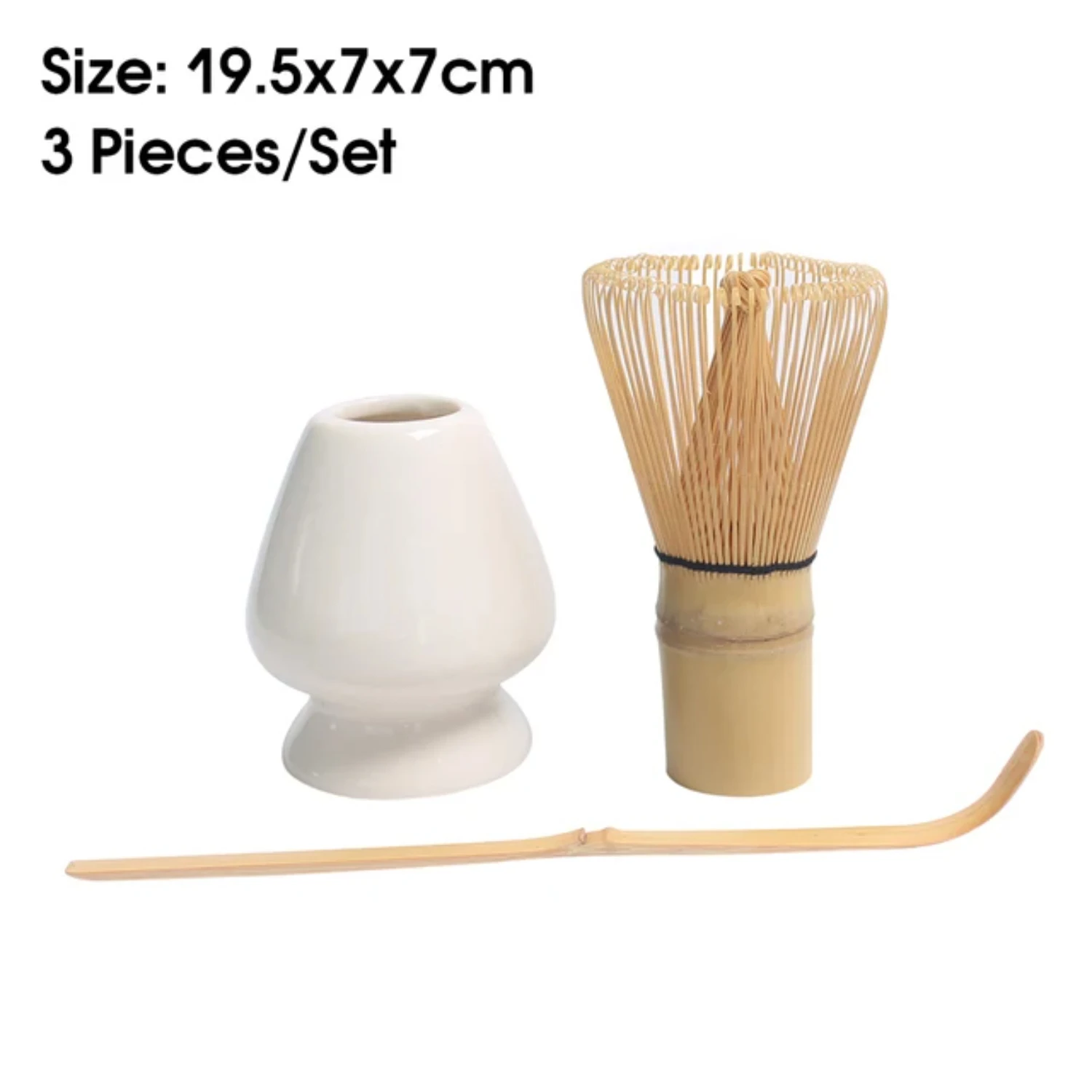 

3 in 1 Japanese Matcha Set Safe Bamboo Whisk Teaspoon Tea Sets Indoor Beverage Shop Tea-making Tools Accessories Birthday Gifts