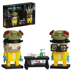 Breaking Bad-personajes blancos y rosas, modelo 2 en 1, bloques de construcción de la película, juguetes con caja de Color y Manual de papel