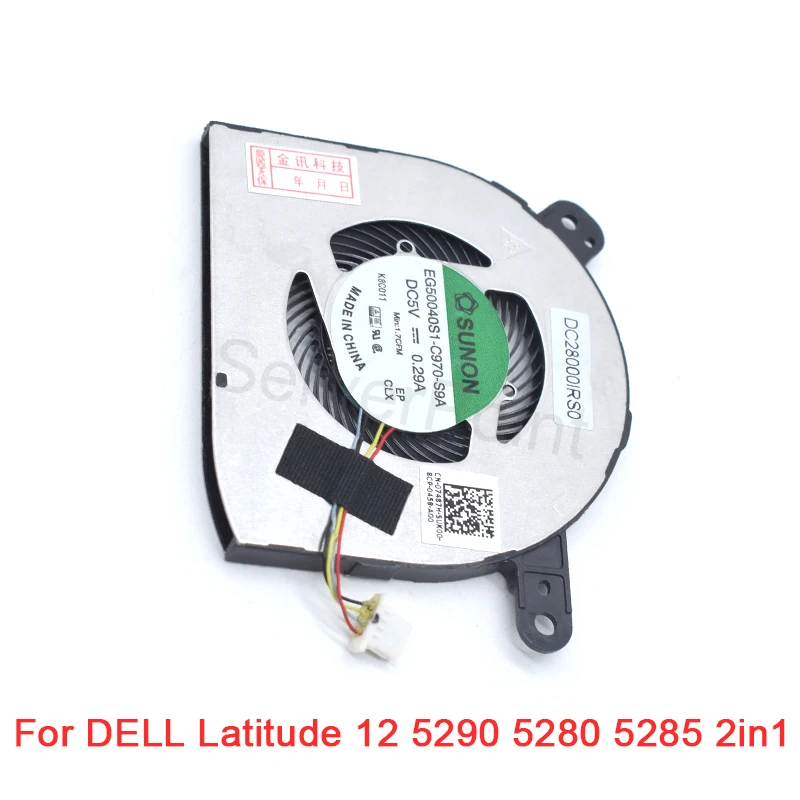 

07487H 0HFV18 0NYN03 DC5V Laptop Cooler For DELL Latitude 12 5290 5280 5285 2in1 CPU Cooling Fan New