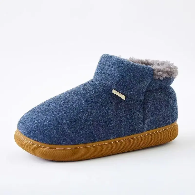 2025 Winter bag with cotton slippers home plus fleece comfortable warm non-slip casual simple men's boots