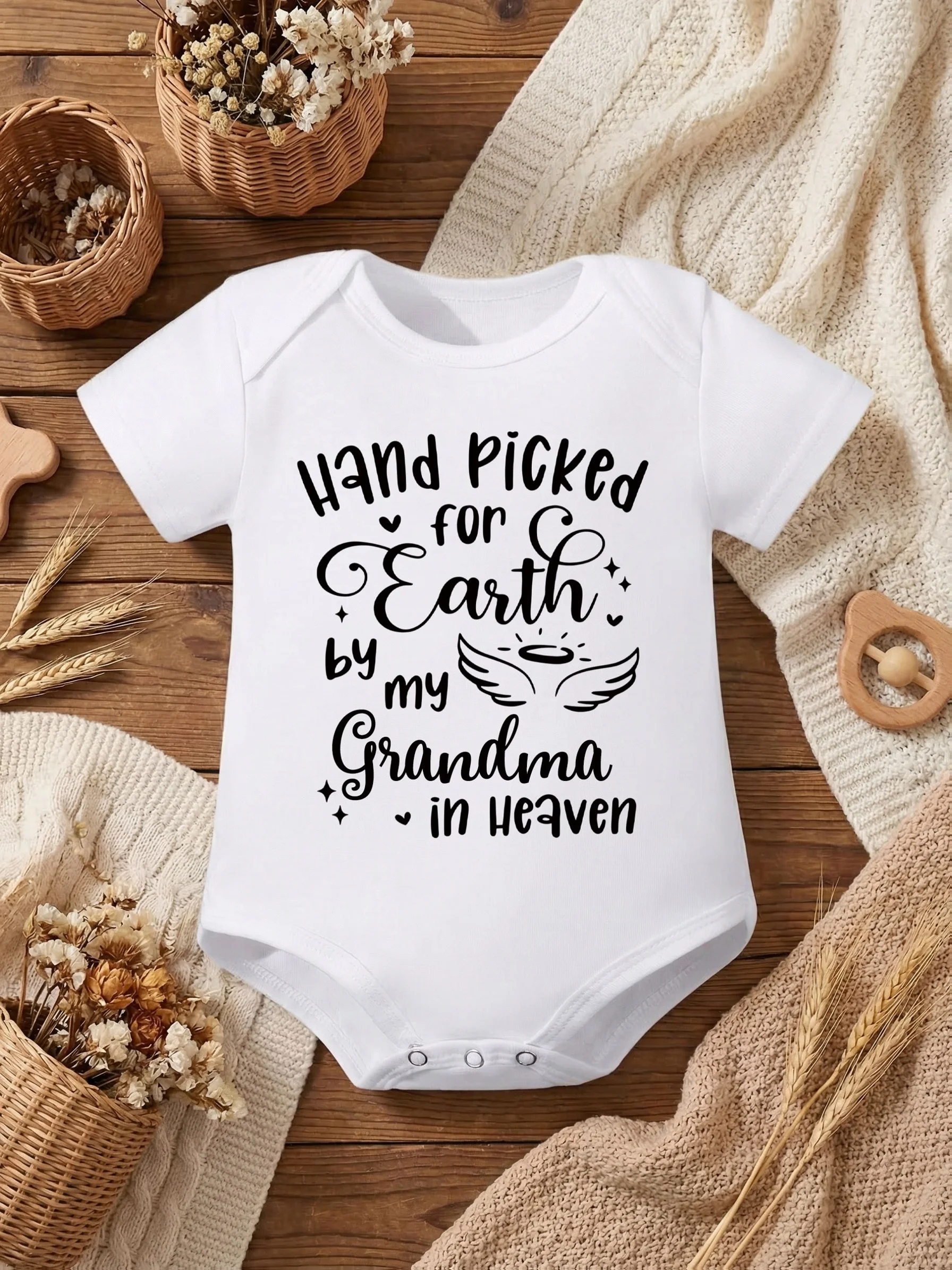 Combinaison personnalisée pour nouveau-né « Relatives in Heaven Handpicked for Me » - Titre personnalisé, vêtements commémoratifs émouvants