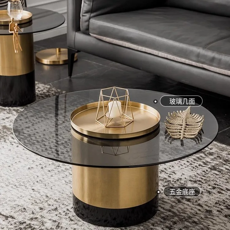Living room home tea table designer creative metal edge table Nordic