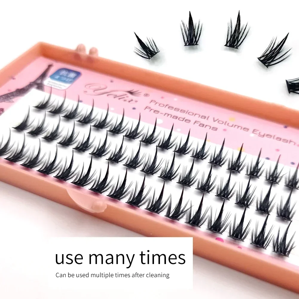 Elix-柔らかいひまわりのまつげセット、セグメント化されたディッシュエクステンションキット、天然クラスターのまつ毛、美しくメイクアップ、新しい