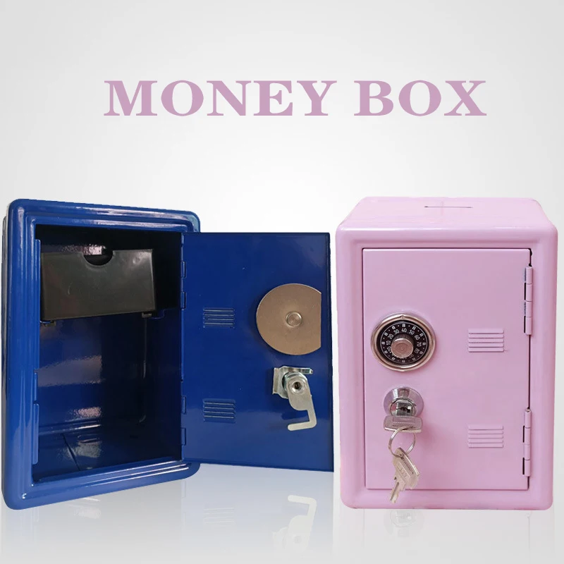 Mini Metal Safe Household Box Creative Piggy Bank Key Safe Password Digital Coins Cash Deposit Children Security Saving Safe Box