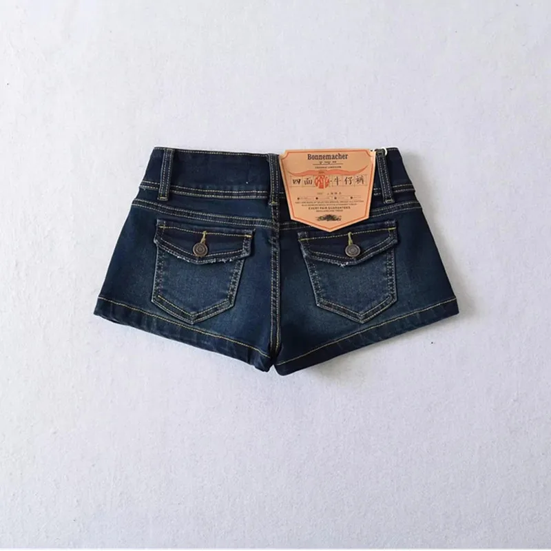 Women Dark Blue Denim Shorts 2000s Y2k Oversize Mini Hot Jeans Shorts Harajuku Vintage Low Waist Cowboy Short Pants Summer