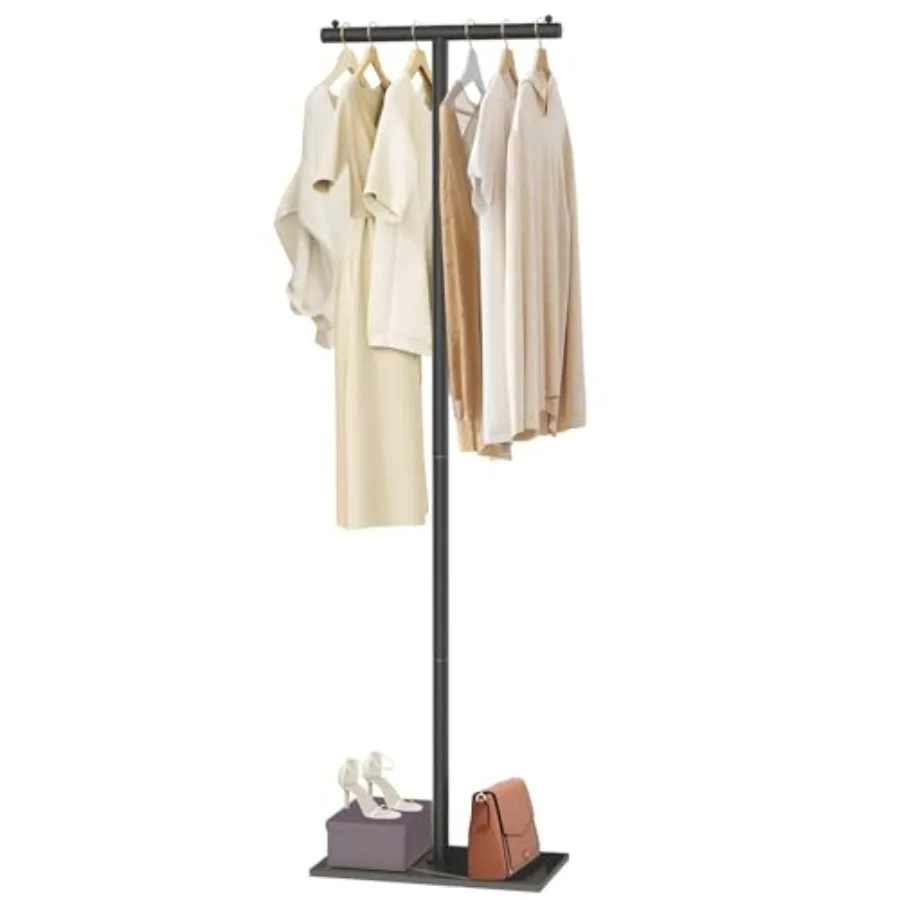 

T-Shaped Metal Rack StandModern Clothes Rack With Rock Slab Base Freestanding Clothing Rack Stand Suitable For Boutiques Entryw
