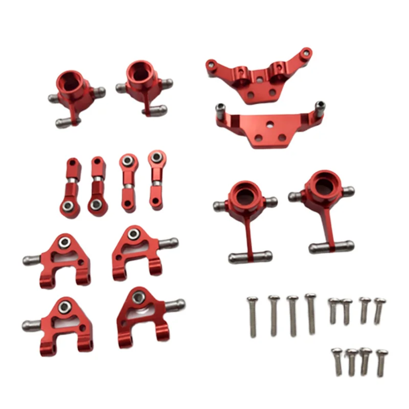 

Metal Upgraded Parts Steering Cup Swing Arm Plate Set for P929 P939 K969 K979 K989 K999 1/28 RC Car,Red