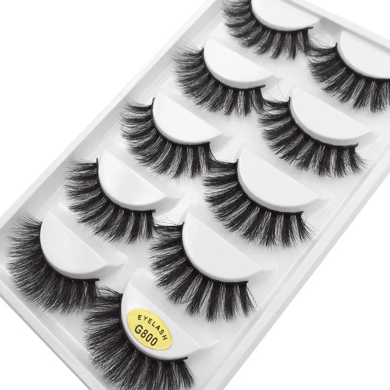 5 Pairs 3D Mink False Eyelashes H13, Soft Eyelash Extension Natural Eyelashes Makeup Lashes Wholesale G800, G806
