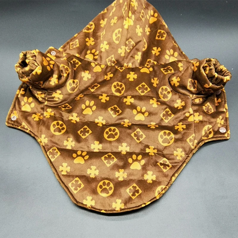 الشتاء ملابس الحيوانات الأليفة الملابس القطنية الدافئة للكلاب الصغيرة المتوسطة الدهون الكلاب معاطف الكلب باو يطبع على الوجهين يمكن ارتداؤها سترات الحيوانات الأليفة