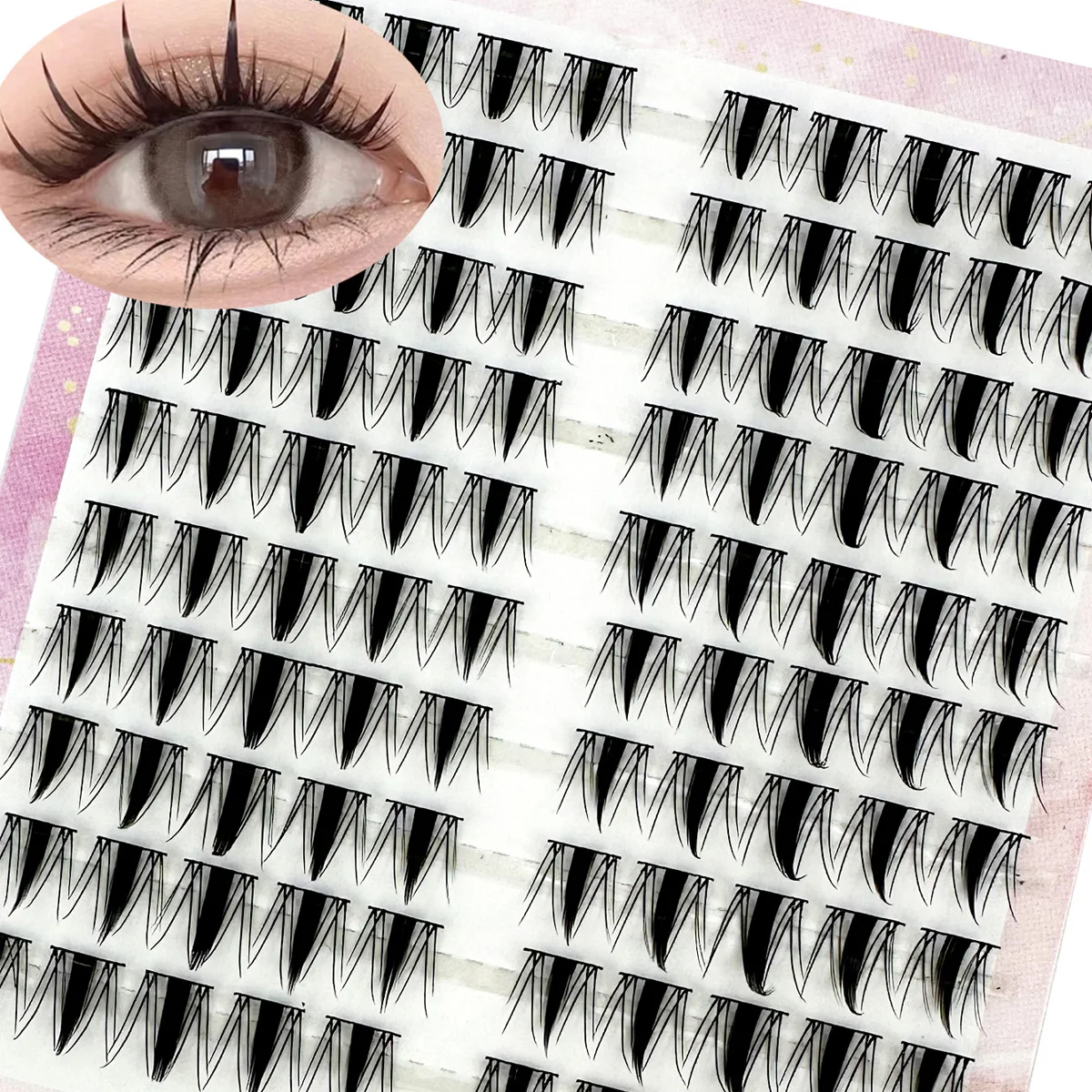 10Rows Individual Eyelashes DIY Eyelash Clusters Natural Fake Eyelashes Lash Clusters Manga Lashes Newbie Daily Eyelashes Makeup