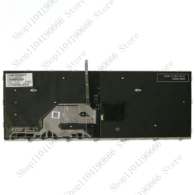 ZZ Replacement US Keyboard for HP ProBook 640 645 G4 / 640 G5 Laptop Silver Frame with Pointer Backlight