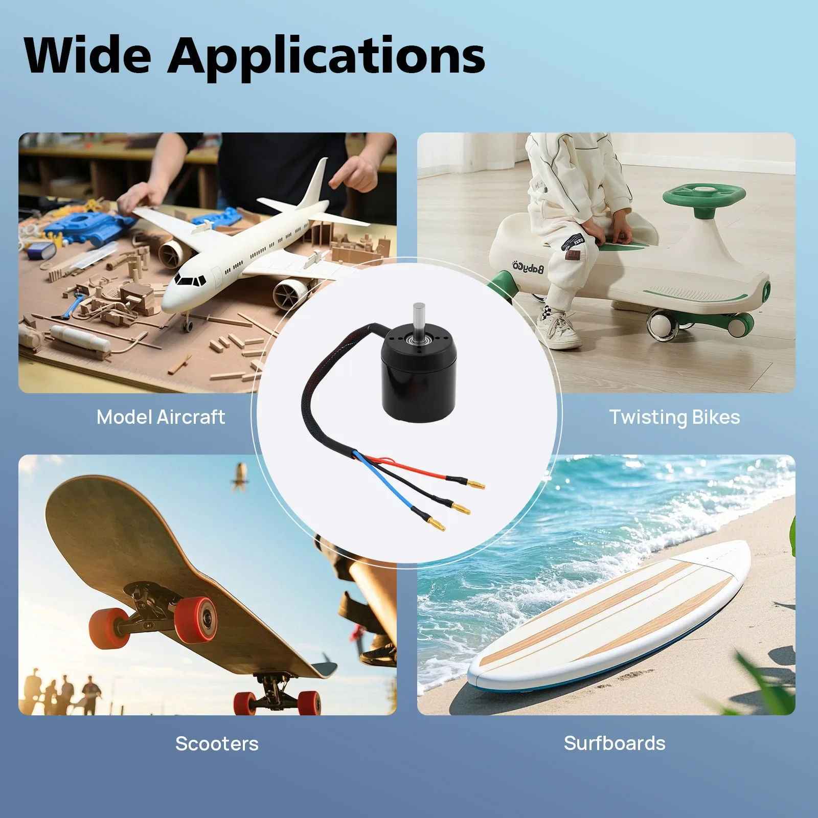 

2.9KW Efficience Brushless Motor C6374 Skateboard Efficience Sensored Brushless Motor for Electric Skateboard Longboard Device