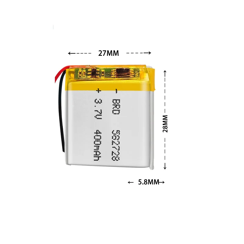 582728 400mAh 3.7V Li-po Rechargeable Lithium Polymer Battery For MP3 MP4 GPS Toy Bluetooth Headset Speaker Smart Watch LED Lamp