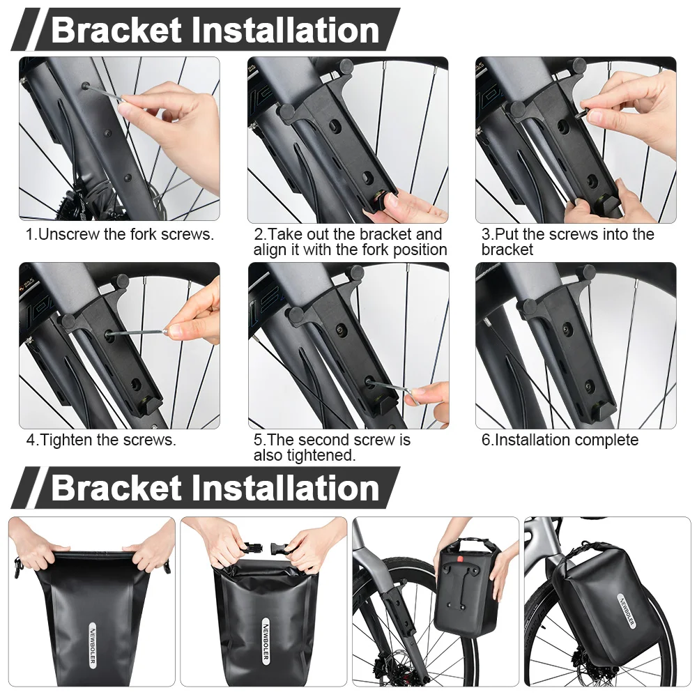 NEWBOLER 10L Elektrische Jagd Fahrrad Tasche Wasserdichte Fahrrad Quick Release Gabel Tasche Elektrische Fahrrad Tasche Outdoor Fahrrad Front Tasche – Detail 7
