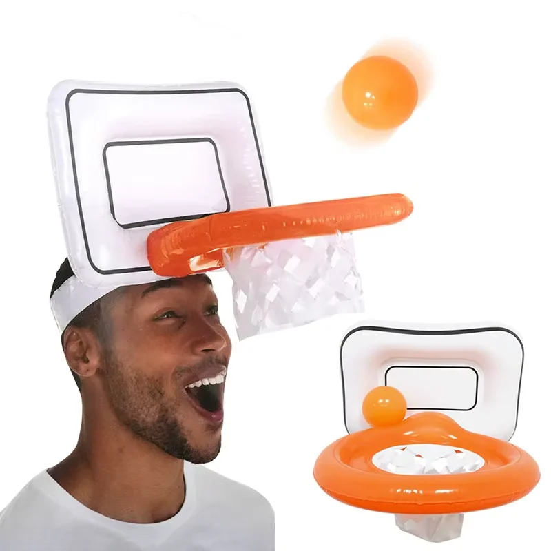 

Inflatable Basketball Hoop Throwing Toys Party Activity Games Creative Hats Parent-Child Sports Game Children Adult Outdoor Toys