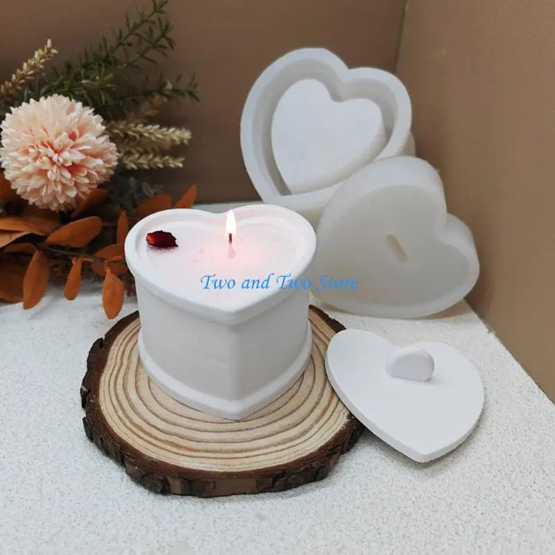 

HX6F Большой силиконовый контейнер плесени в форме сердца банка для хранения плесени эпоксидная смола подсвечника формы ручной